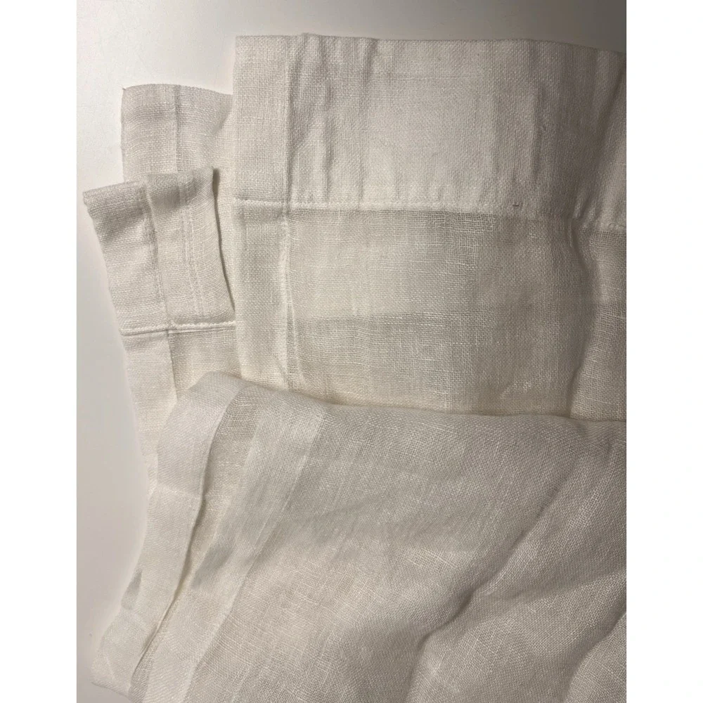 Pottery Barn Custom Emery Linen‎ Sheer Curtain IVORY 30x60 NWOT 3 in 1 Pole Top